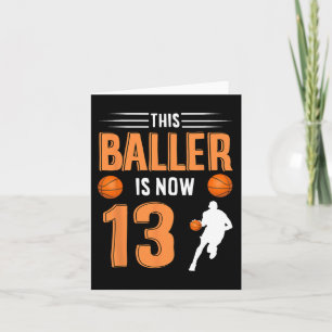 13e verjaardag basketbal - deze baller is nu 13 kaart