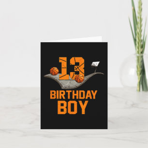 13e verjaardag basketbal jersey 13 jaar oud jongen kaart