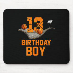 13e verjaardag basketbal jersey 13 jaar oud jongen muismat