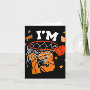 13e verjaardag basketbal jongen 13 jaar oud dertie kaart