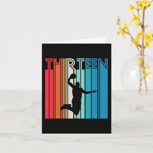 13e verjaardag basketbal lover cadeau 13 jaar oud  kaart (Gele Bloem)