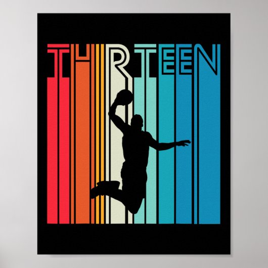 13e verjaardag basketbal lover cadeau 13 jaar oud  poster (Voorkant)