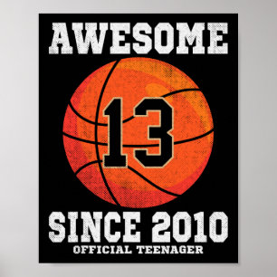 13e verjaardag basketbalfan 13 jaar oud officieel poster