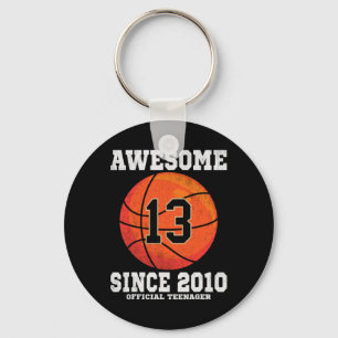13e verjaardag basketbalfan 13 jaar oud officieel sleutelhanger