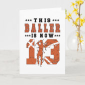 13e verjaardag Basketball Player 13-jarige jongen Kaart (Gele Bloem)