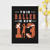 13e verjaardag Basketball Player 13-jarige jongen Kaart (Gele Bloem)