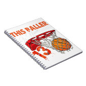 13e verjaardag Basketball TShirt Funny 13 jaar oud Notitieboek (Rechterzijde)