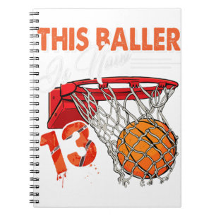 13e verjaardag Basketball TShirt Funny 13 jaar oud Notitieboek