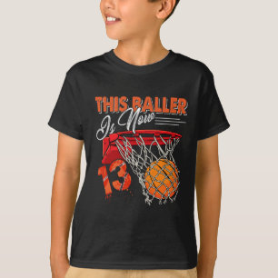 13e verjaardag basketbalplezier 13 jaar oud Kinder T-shirt