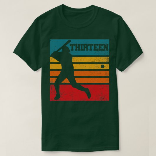 13e verjaardag Batter honkbalspeler T-shirt (Design voorkant)