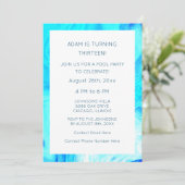 13e verjaardag Blauw Abstract Artsy Cool Custom Ag Kaart (Staand voorkant)