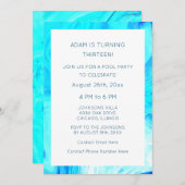 13e verjaardag Blauw Abstract Artsy Cool Custom Ag Kaart (Voorkant / Achterkant)