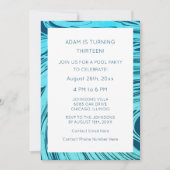 13e Verjaardag Blauw Abstract Artsy Elegant Custom Kaart (Voorkant)