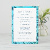 13e Verjaardag Blauw Abstract Artsy Elegant Custom Kaart (Staand voorkant)