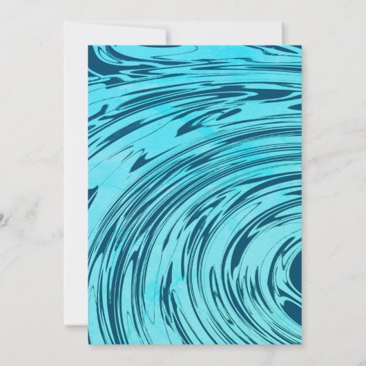 13e Verjaardag Blauw Abstract Artsy Elegant Custom Kaart (Achterkant)