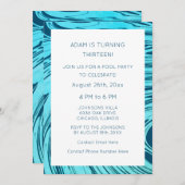 13e Verjaardag Blauw Abstract Artsy Elegant Custom Kaart (Voorkant / Achterkant)