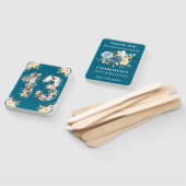 13e verjaardag Blauwgroen foto-inkuiling Bloem Gee Handwaaier (Niet-gemonteerd)