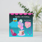 13e verjaardag: Blauwgroen roze van de partij Kaart (Staand voorkant)
