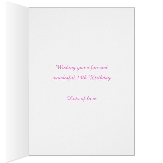 13e verjaardag bloem aangepast aqua roze geel (Binnen (Rechts))