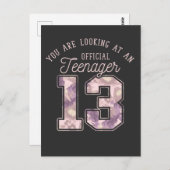 13e verjaardag bloemen Officiële tienerige meisjes Briefkaart (Voorkant / Achterkant)