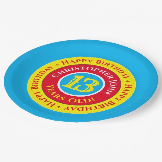 13e verjaardag Borden op jaarbasis Papieren Bordje (Gekanteld)