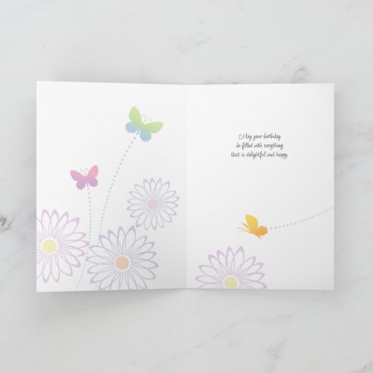 13e verjaardag Butterlies Hand Lettering Kaart (Binnen)