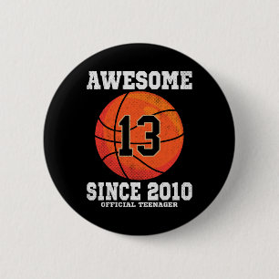 13e Verjaardag Bysketbyll Fan 13 Jaar Oud Officiël Ronde Button 5,7 Cm