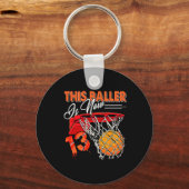 13e Verjaardag Bysketbyll Fun 13 jaar oude Kinder Sleutelhanger (Voorkant)