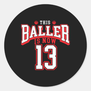 13e verjaardag Bysketbyll Lover 13 jaar oude Bday Ronde Sticker