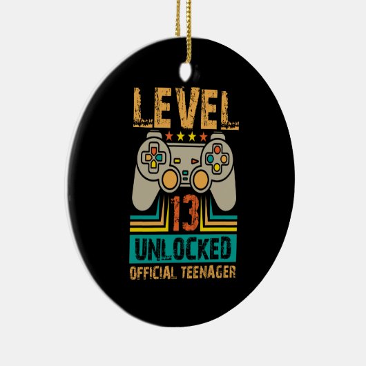 13e verjaardag cadeaudozen niveau 13 niet-vergrend keramisch ornament (Rechts)