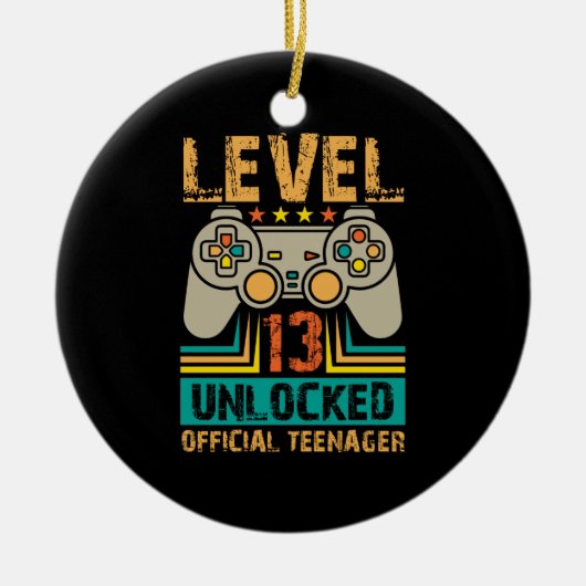 13e verjaardag cadeaudozen niveau 13 niet-vergrend keramisch ornament (Voorkant)