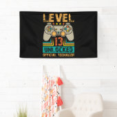13e verjaardag cadeaudozen niveau 13 niet-vergrend spandoek (Insitu)