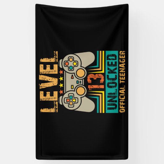 13e verjaardag cadeaudozen niveau 13 niet-vergrend spandoek (Verticaal)