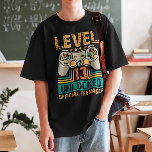 13e verjaardag cadeaudozen niveau 13 niet-vergrend t-shirt