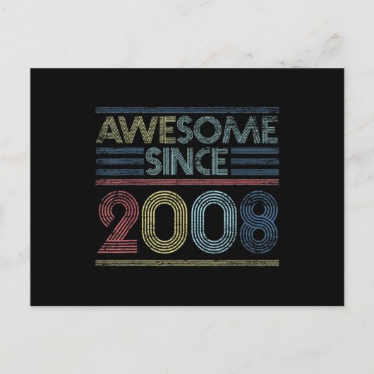  13e verjaardag cadeaus Geweldige sinds 2008 Briefkaart (Voorkant)