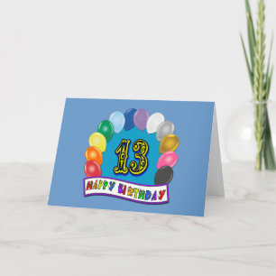 13e verjaardag cadeaus met diverse ballonnen Desig Kaart