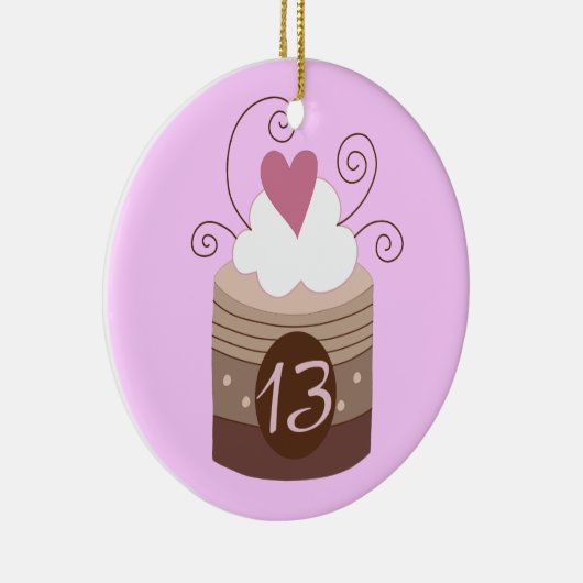 13e verjaardag cadeautjes voor haar keramisch ornament (Rechts)