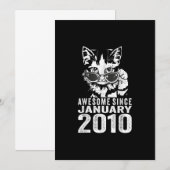 13e verjaardag Cat 13 jaar oud Geweldige sinds jan Kaart (Voorkant / Achterkant)