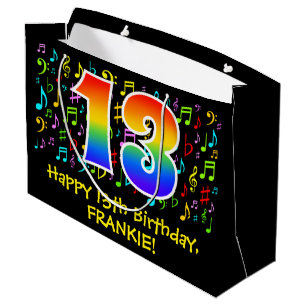 13e verjaardag - Colorful Music Symbols, Rainbow 1 Groot Cadeauzakje