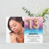 13e verjaardag Confetti gouden portret Kaart (Staand voorkant)