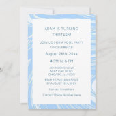 13e verjaardag Custom Age Blauw Abstract Beach Wav Kaart (Voorkant)