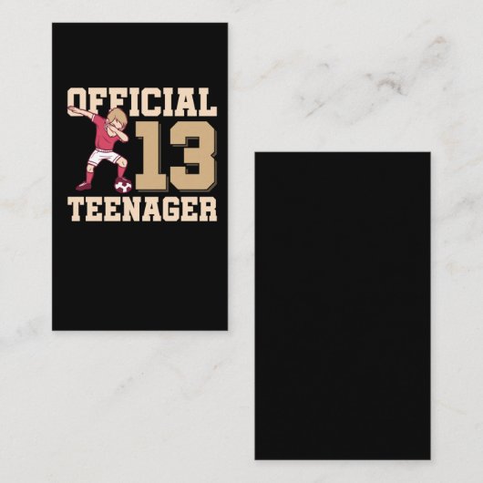 13e verjaardag Dabbing Boy Football Teenager Visitekaartje (Voorkant / Achterkant)