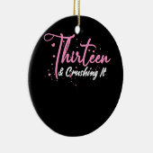 13e verjaardag Dertien en drukte het tiener aan Keramisch Ornament (Rechts)