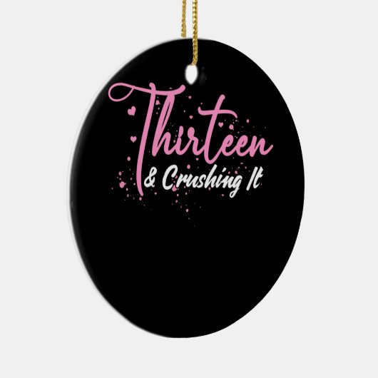 13e verjaardag Dertien en drukte het tiener aan Keramisch Ornament (Rechts)