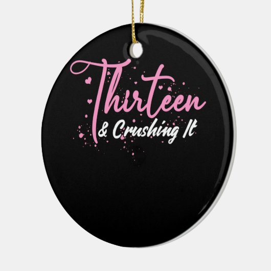 13e verjaardag Dertien en drukte het tiener aan Keramisch Ornament (Links)