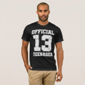 13e verjaardag Dertien jaar oude officiële tiener T-shirt (Voorkant volledig)