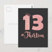 13e verjaardag Dertien meisje jongen officiële tie Briefkaart (Voorkant / Achterkant)