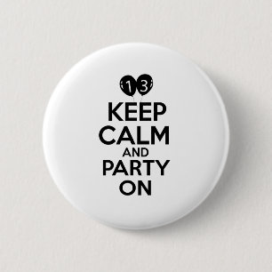 13e verjaardag design ronde button 5,7 cm