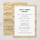 13e verjaardag Eigen leeftijdsnaam Water Simple Tr Kaart (Voorkant / Achterkant)