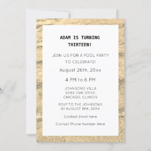 13e verjaardag Eigen leeftijdsnaam Water Simple Tr Kaart